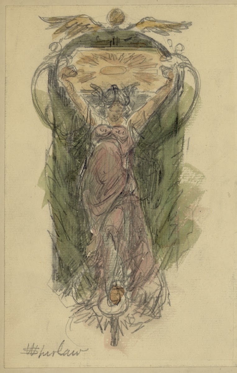 Study drawing for mural of woman no 1 ca 1898