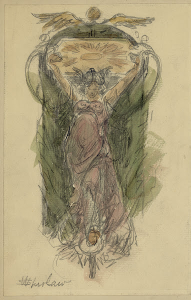 Study drawing for mural of woman no 1 ca 1898