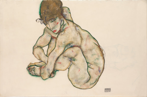 Crouching Nude Girl 1914