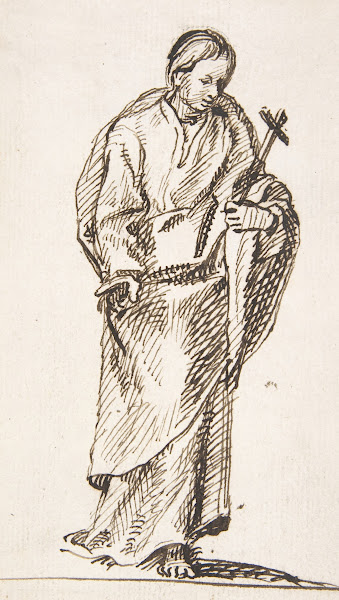 Standing Figure Holding Cross ca 17001750