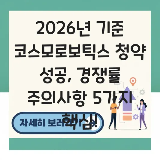 코스모로보틱스 청약 성공 위한 경쟁률 주의사항 총정리