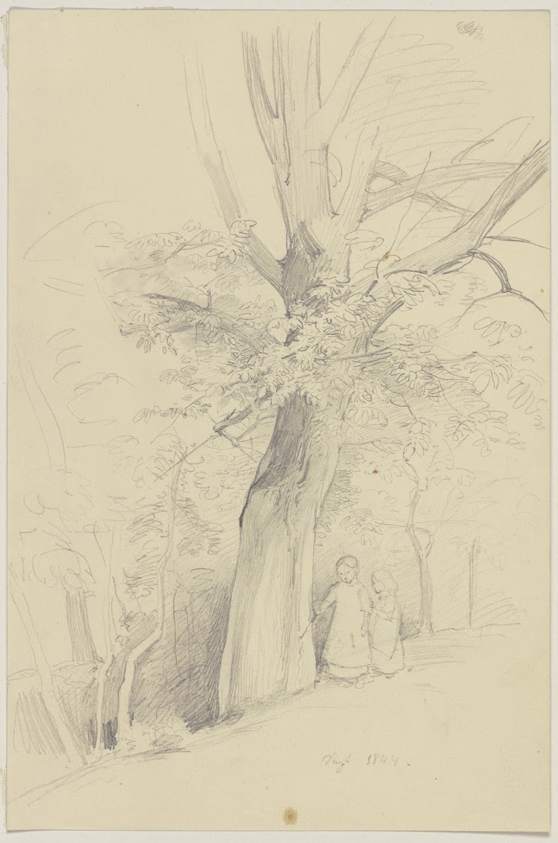 Grove with two children 1844