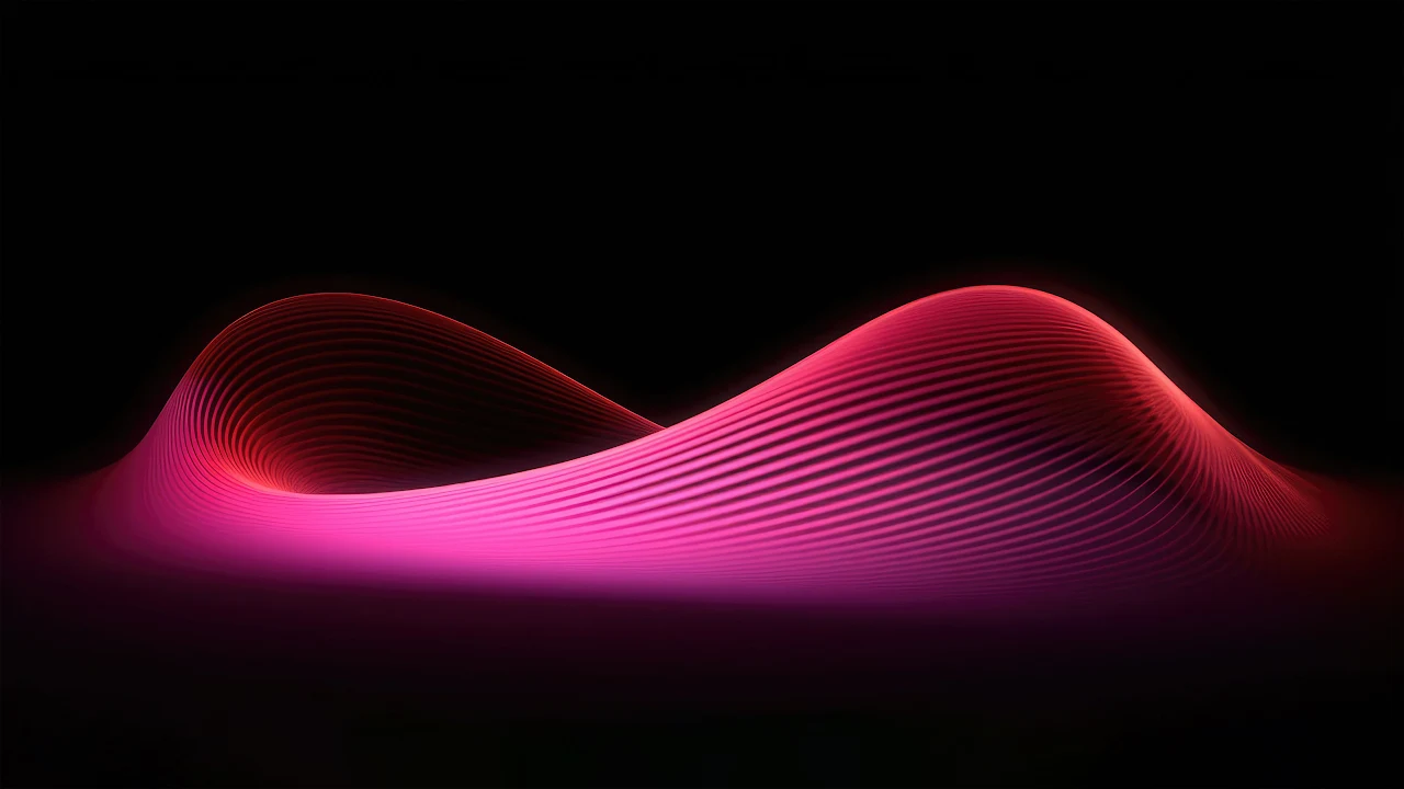 Wave Glow Abstract Pink 4K Desktop Wallpaper