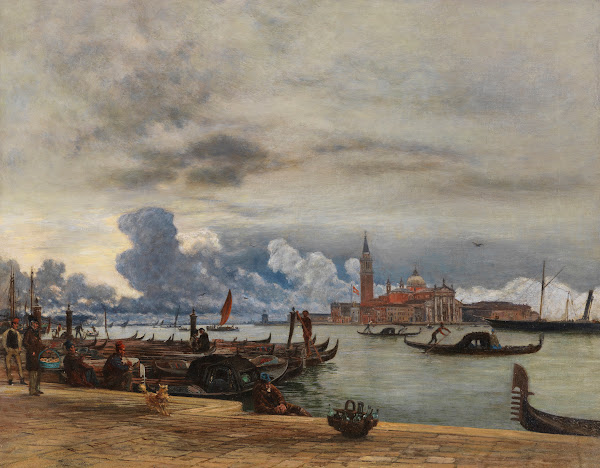 Blick nach San Giorgio Maggiore von der Mole in Venedig After 1864