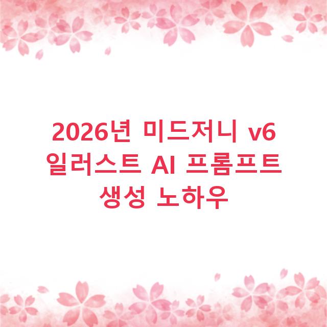 2026년 미드저니 v6 일러스트 AI 프롬프트 생성 노하우