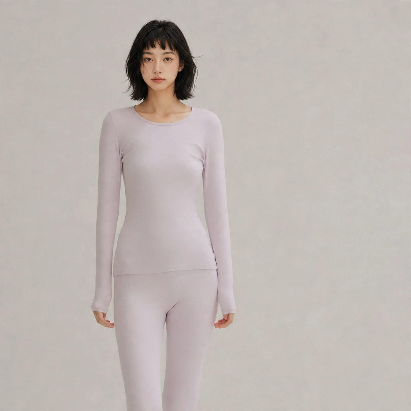 Cotton thermal underwear set, 280g, brushed, antibacterial