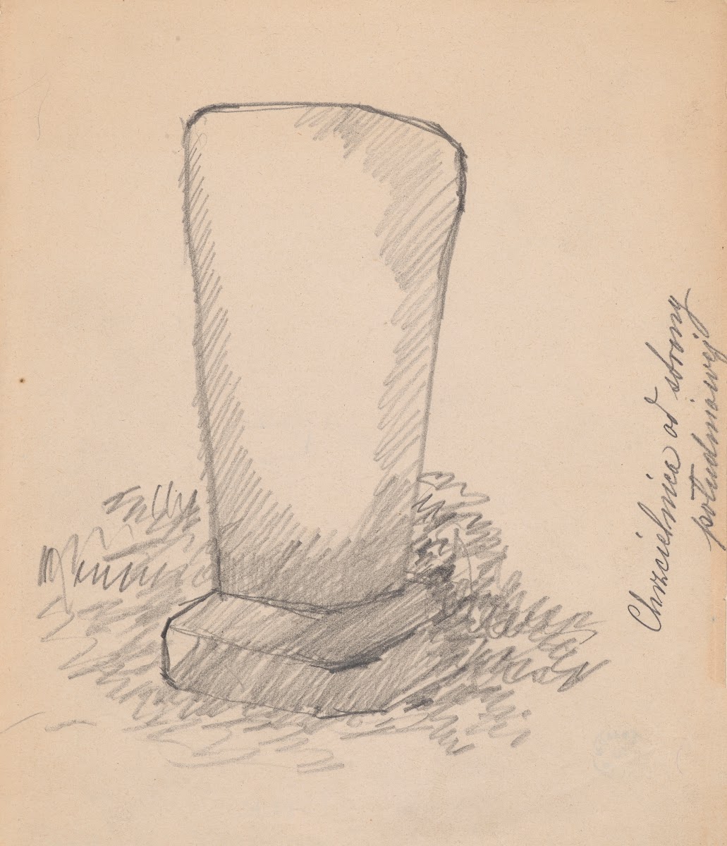 Stone baptismal font at the church in Cięcina 1880 1882