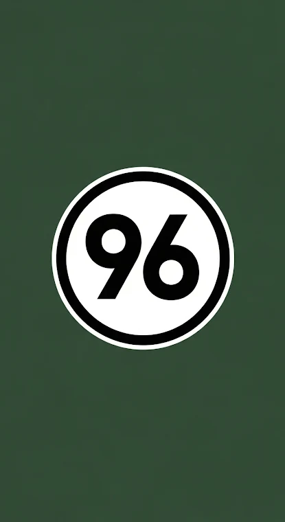 Number 96 Sports Logo Minimalist