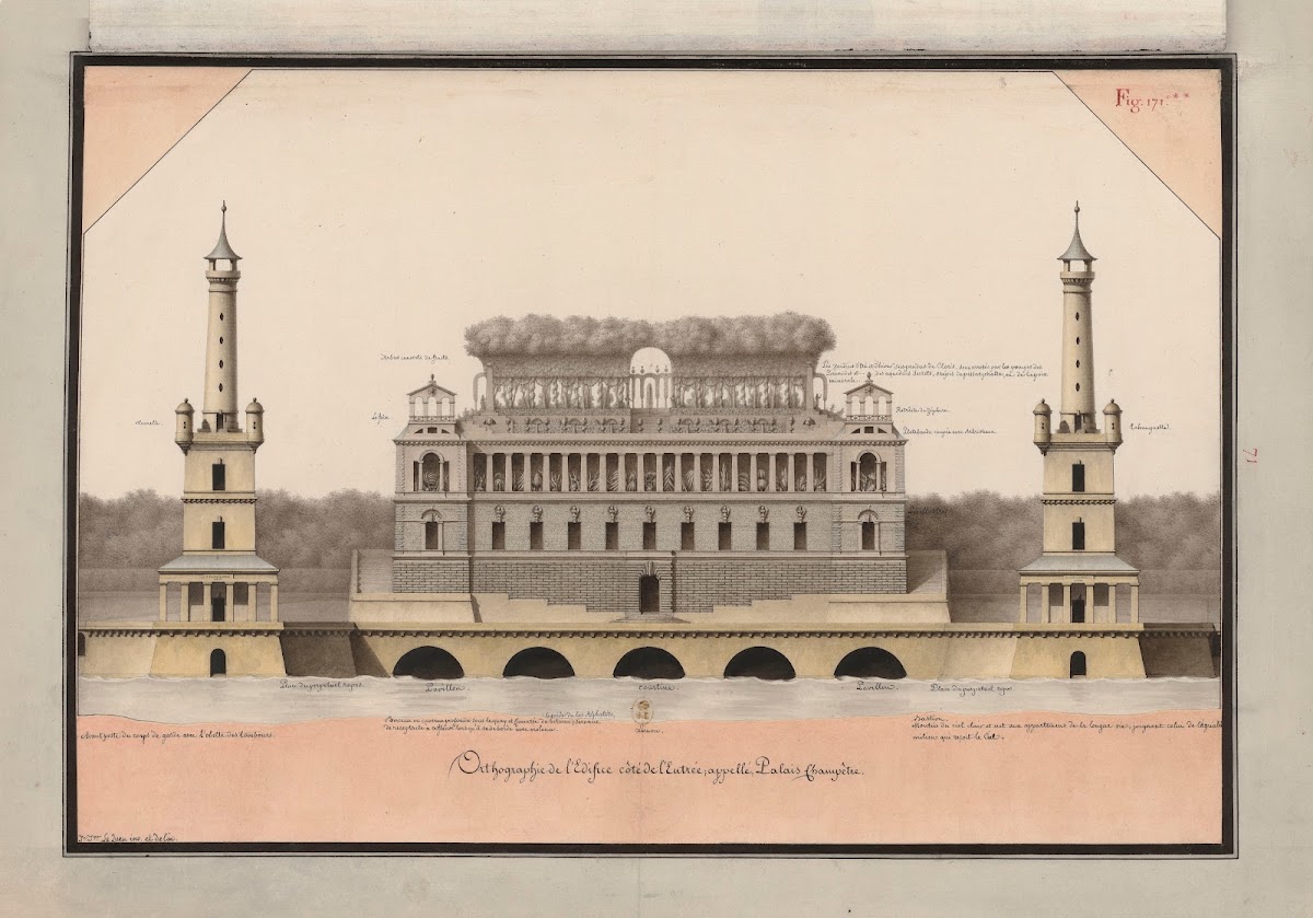 Orthographie de lédifice côté de lentrée appellé Palais Champêtre 1777 1825
