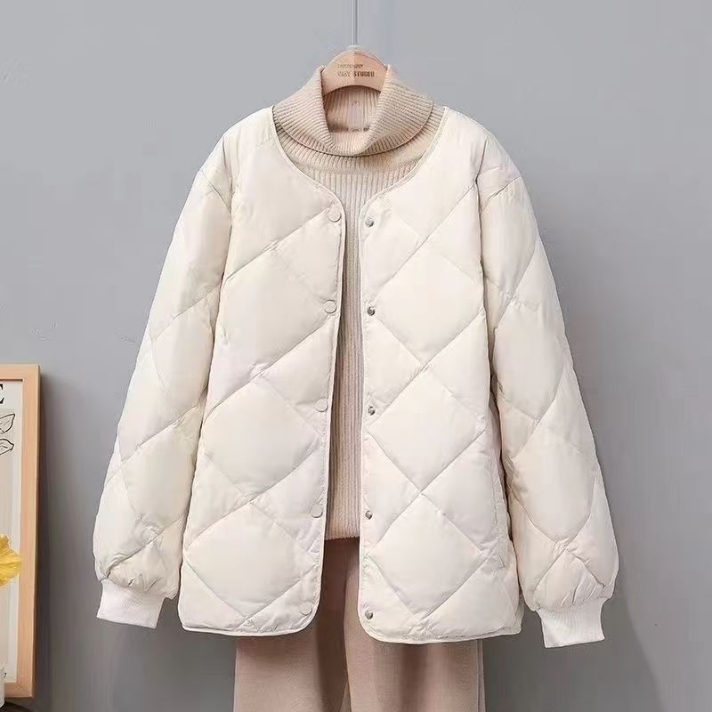 Leichte Damen-Steppjacke mit Rautenmuster