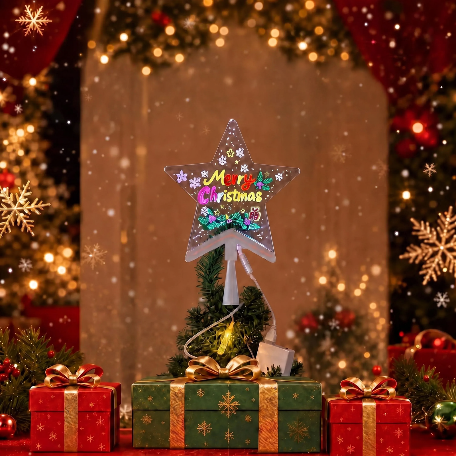 LED-Weihnachtsstern, Acryl, beschreibbar