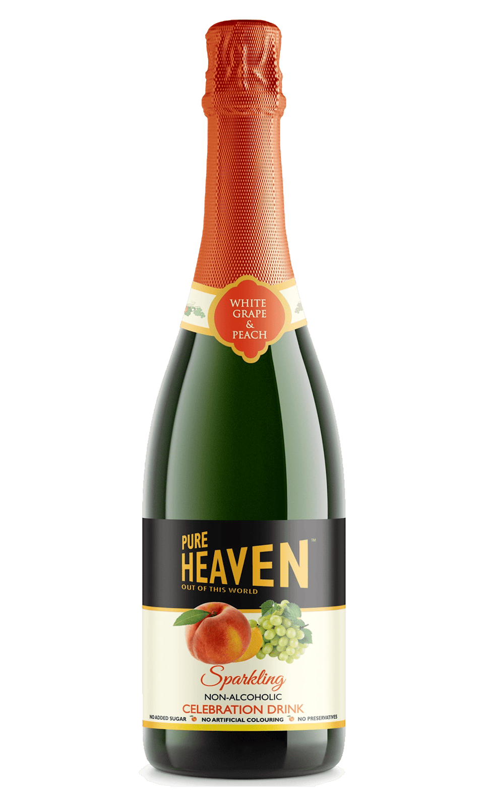 PURE HEAVEN - SPARKLING NON-ALCHOHOLIC WINE DRINK (WHITEGRAPE AND PEACH)