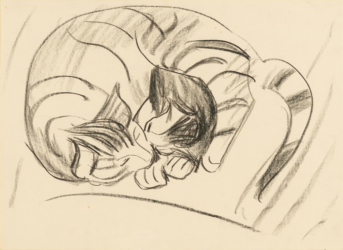Zwei schlafende Katzen 1935
