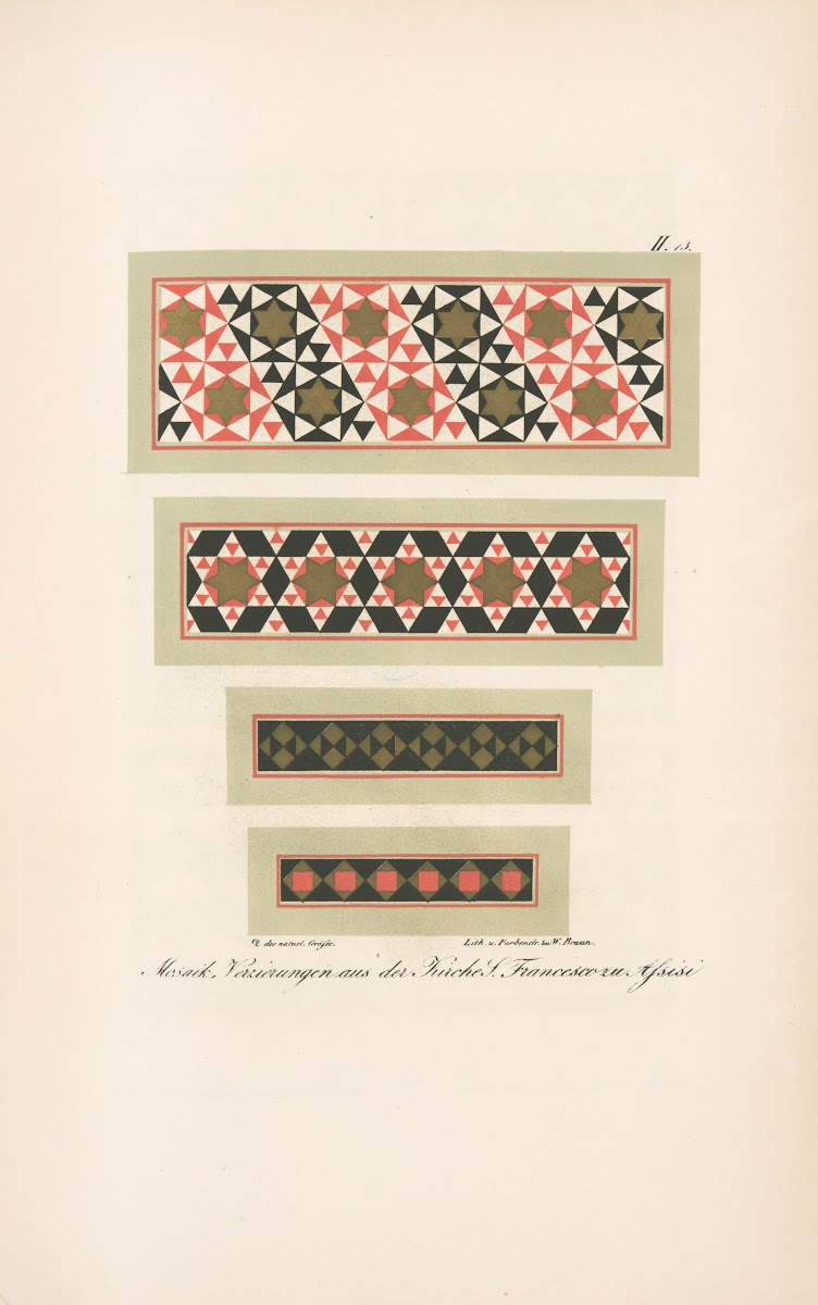 Mosaik Verzierungen aus der Kirche S Francesco zu Assisi 2 1842