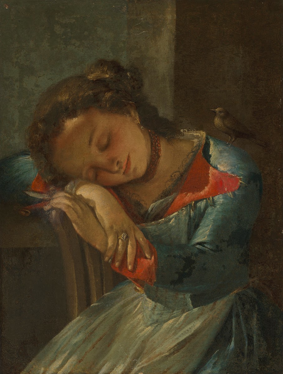 A young girl sleeping 18th century