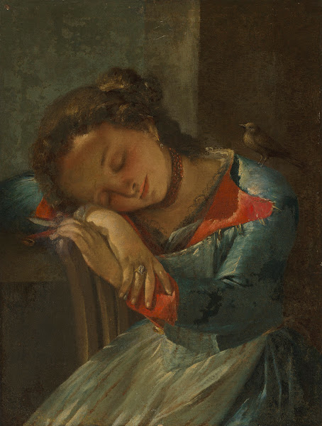 A young girl sleeping 18th century