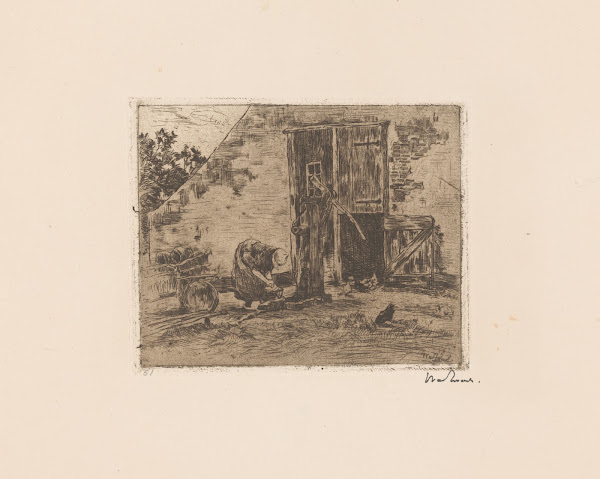 Vrouw bij een waterpomp 1896