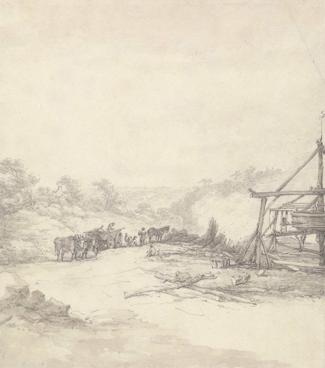 Unloading Pit Props at Coalbrookdale after 1790
