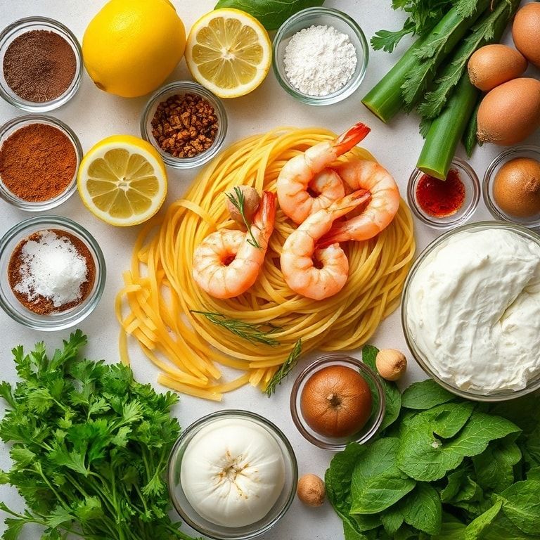 Ingredients for Easy Lemon Garlic Shrimp Pasta Ready in 30 Minutes – Quick & Flavorful Dinner