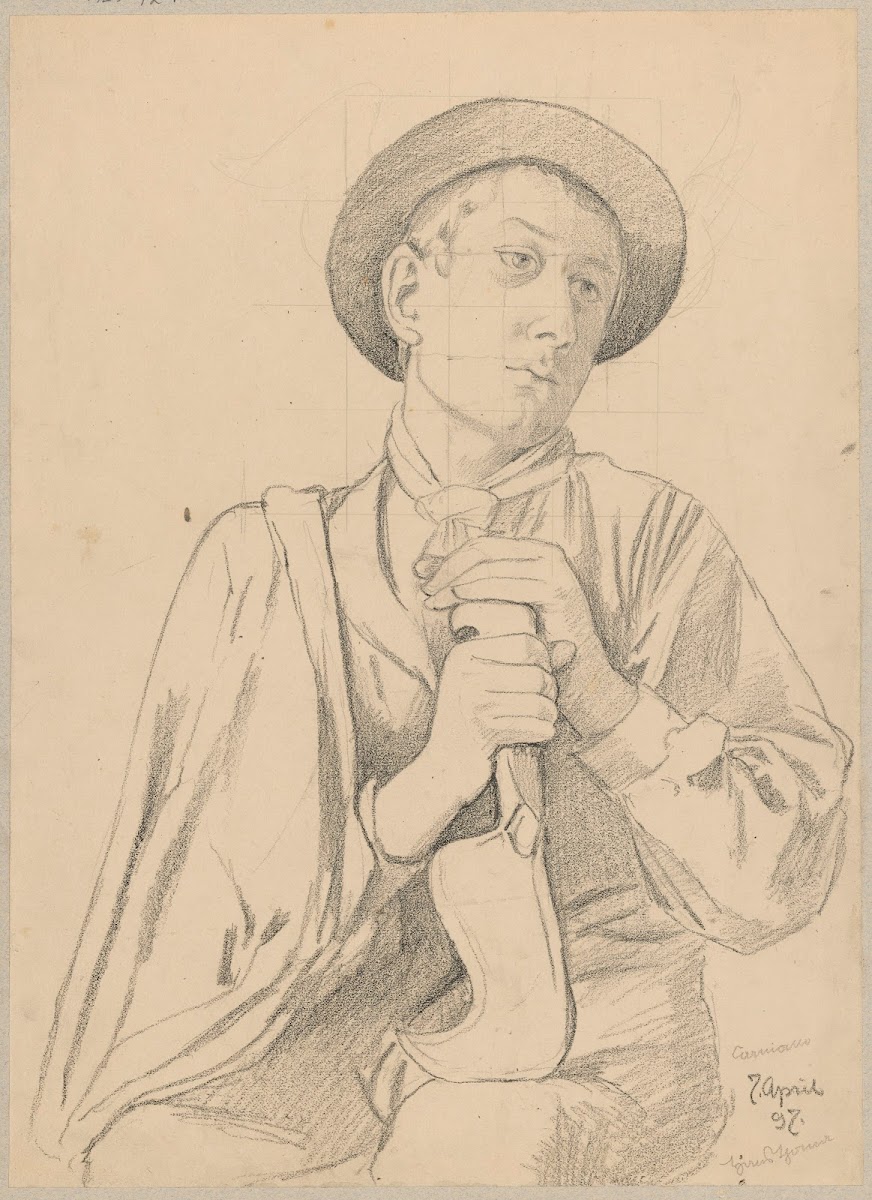 Study of a young Italian in folk costume  gardener from Cargnacco 1897