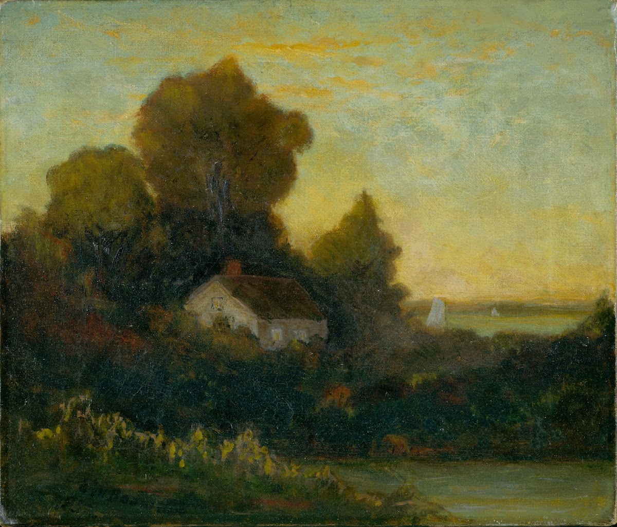 Untitled house in woods near lake 1895