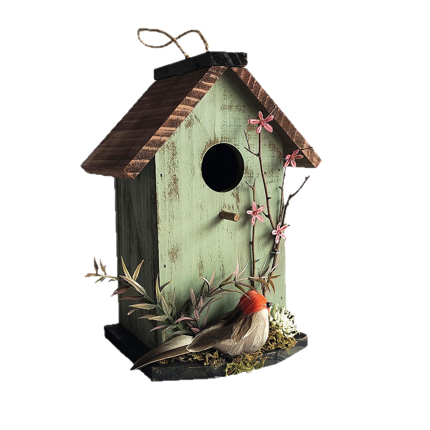 Wand-Vogelhaus aus Kiefernholz für den Garten