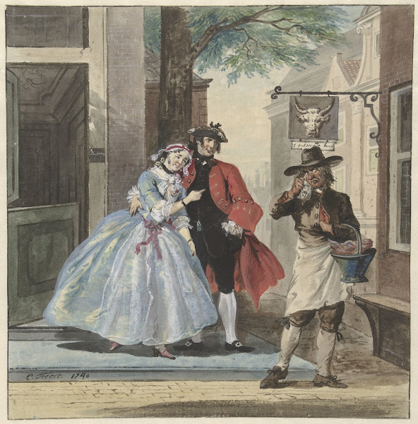 Toneelscène uit Pefroen met het schaapshoofd 1740