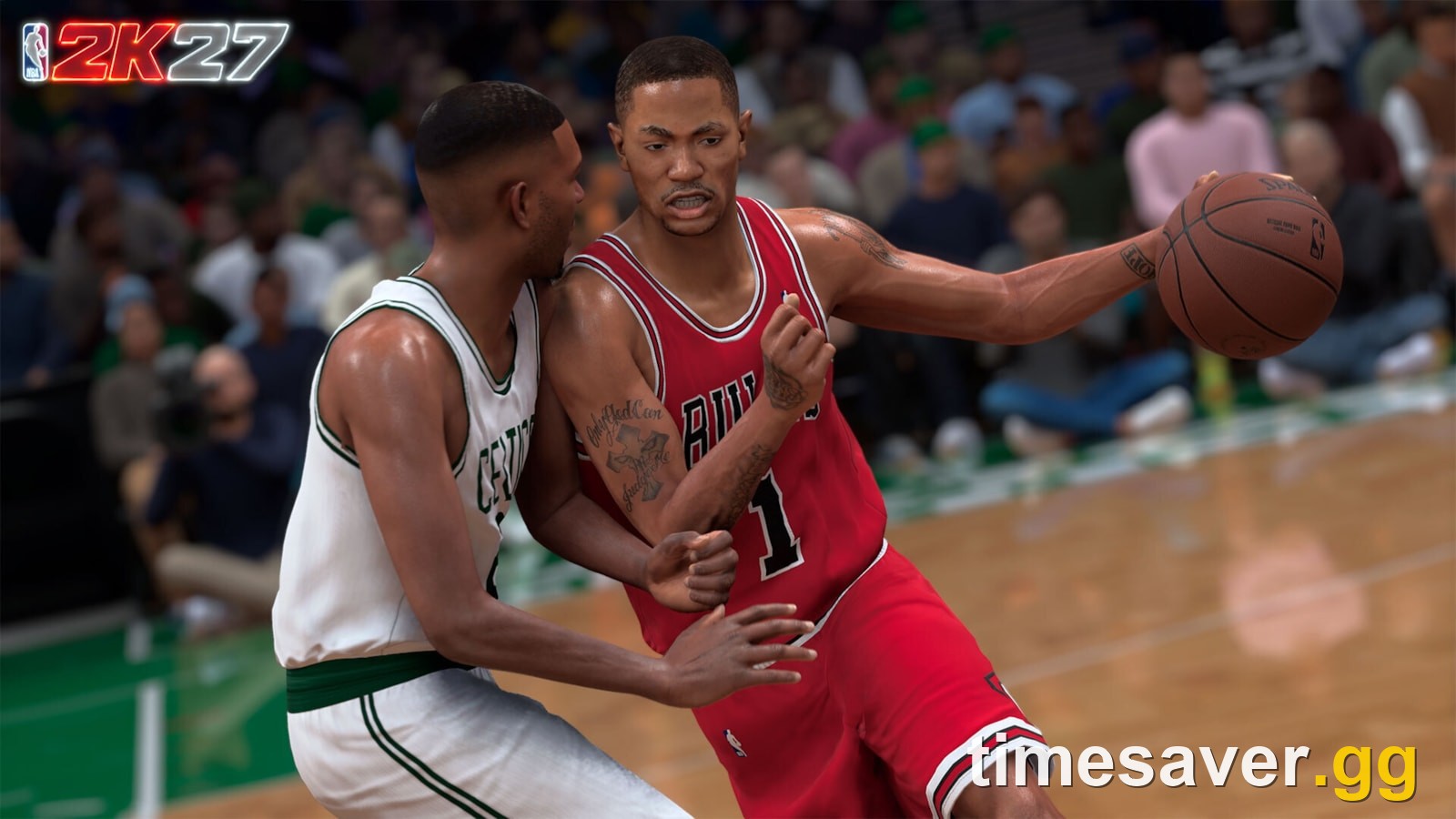 NBA 2K27 MyCAREER on-court gameplay driving to the basket, the open mode your MyPLAYER moves into after finishing the Fire and Concrete story