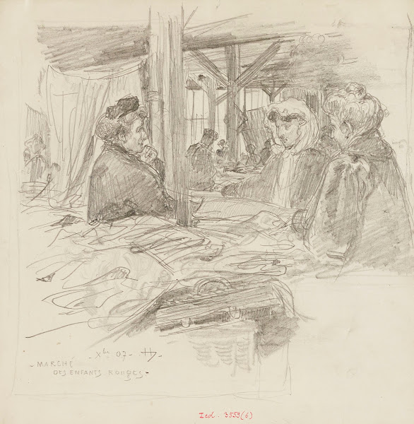 Intérieur du Marché des Enfants Rouges en décembre 1907 3ème arrondissement 1907
