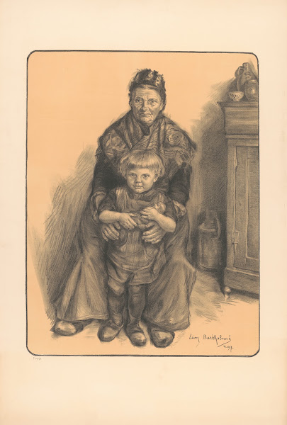 Vieille femme paysanne et fillette