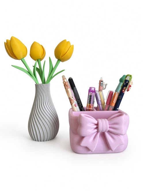 Porta Lápis + Vaso Tulipa — produto impresso em 3D pela Maker3D