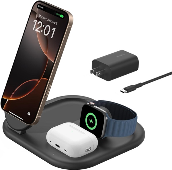 Belkin BoostCharge Pro Estación de Carga Inalámbrica 3 en 1 con MagSafe 15W