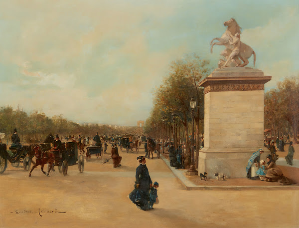 The Champs Élysées With The Tuileries And The Arc De Triumphe In The Distance