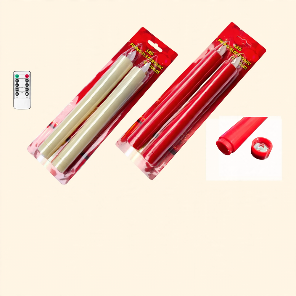 LED taper candle with flame effect