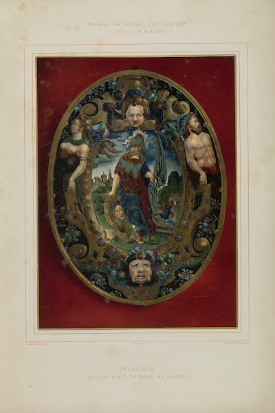 Minerve Écusson ovale en émail de Limoges 1555 1876 1883