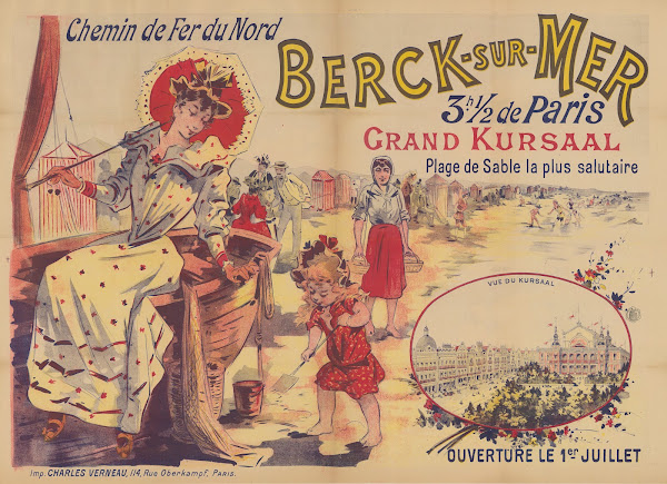 Chemin de Fer du Nord Berck sur Mer 3h 12 de Paris Grand Kursaal 1890