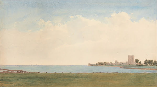 Porchester Castle A View from Porchester Village Looking across the Water to Por