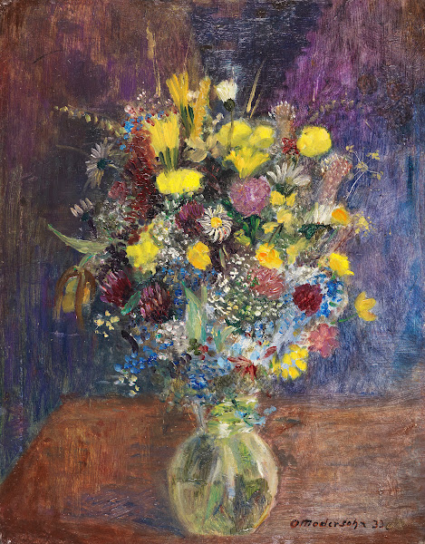 Blumen vor blaugetöntem Grund 1933