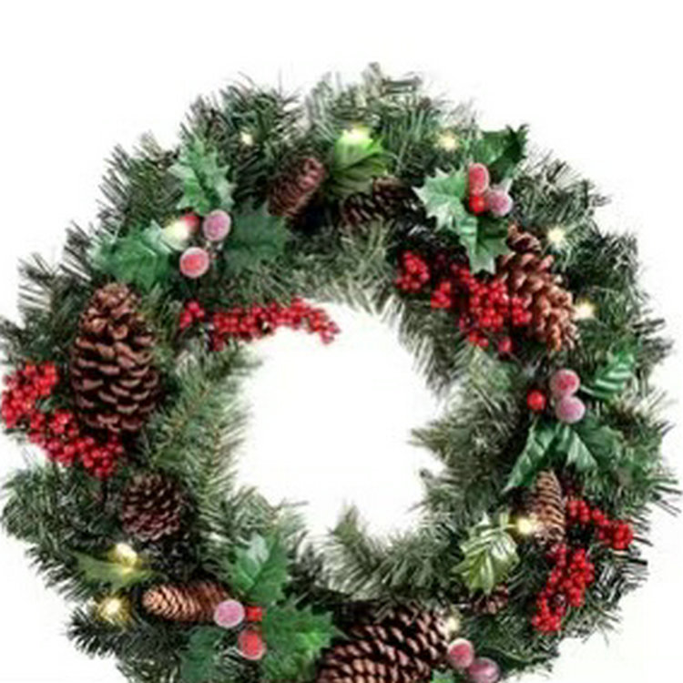 Illuminated Christmas Wreath, 40 cm