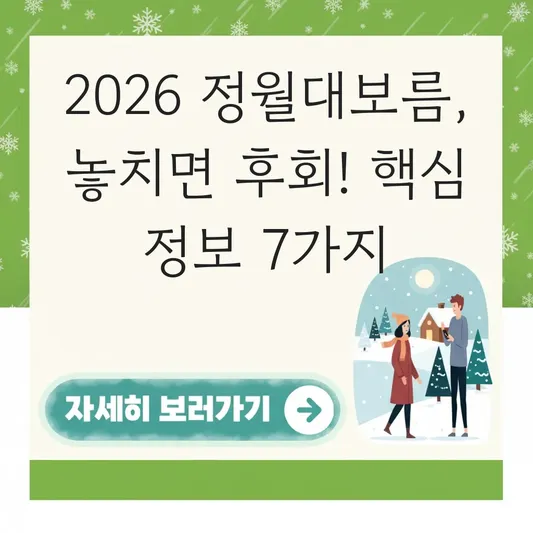 2026 정월대보름 날짜 및 유래 행사 정보 대표 이미지