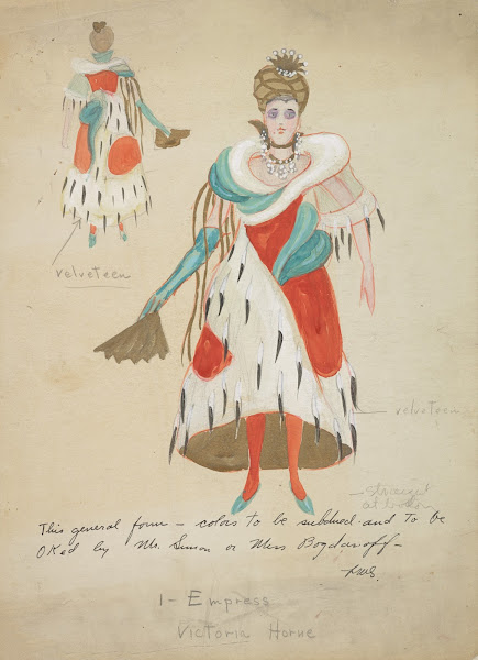 Emperors New Clothes Empress Victoria Horne white gown with red and blue panels