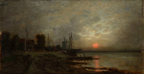 Coucher de soleil en Hollande 1857