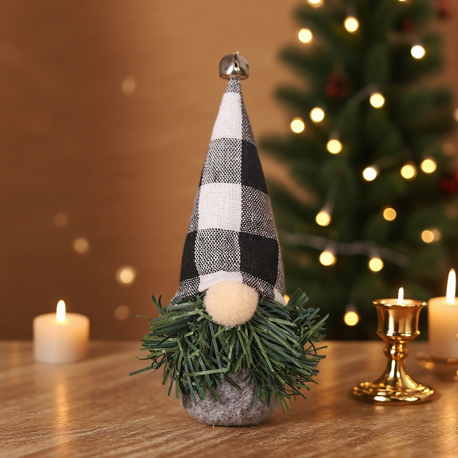 Stehende Weihnachts-Wichtelfigur mit Sternenmütze