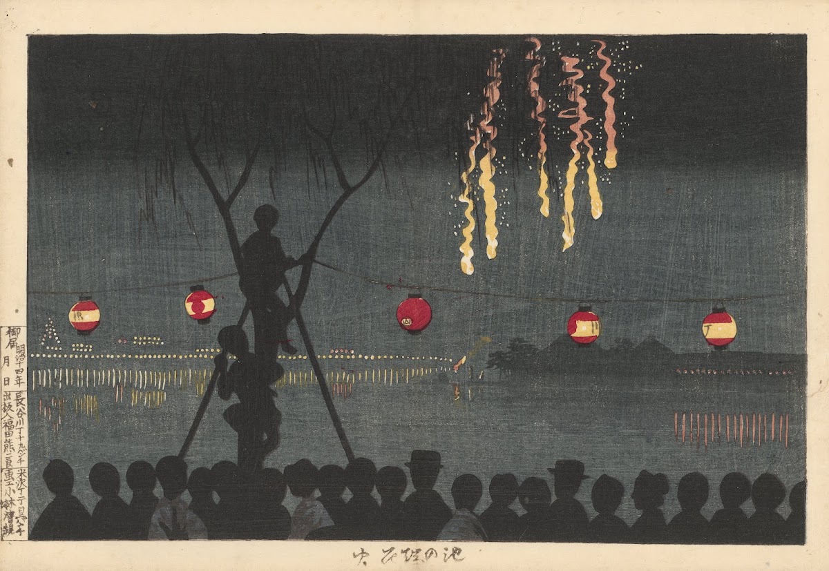 Fireworks At Ikenohata 1881