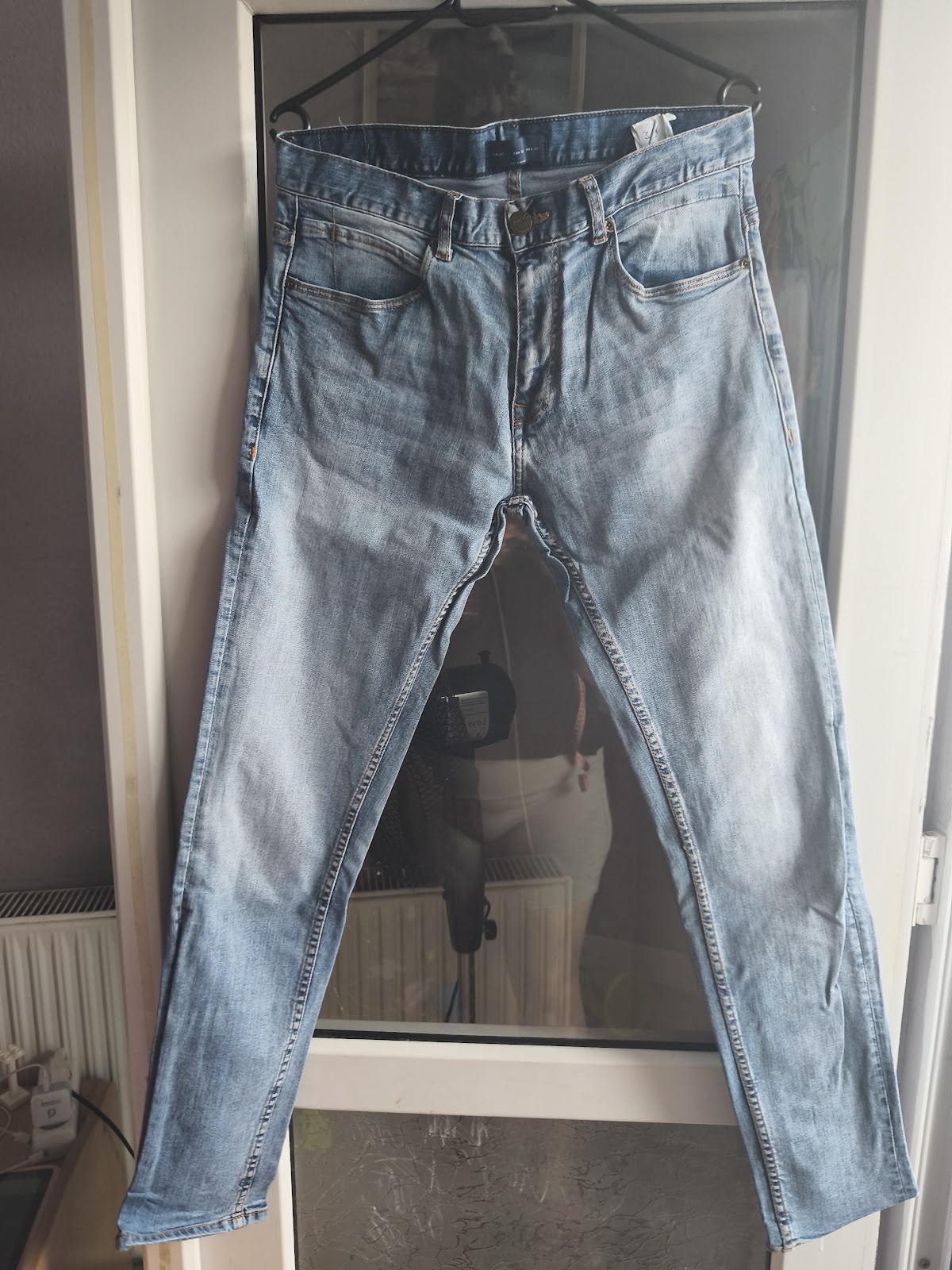 Barbati - Pantaloni bărbați Zara Man gri-albăstrui, mărimea M