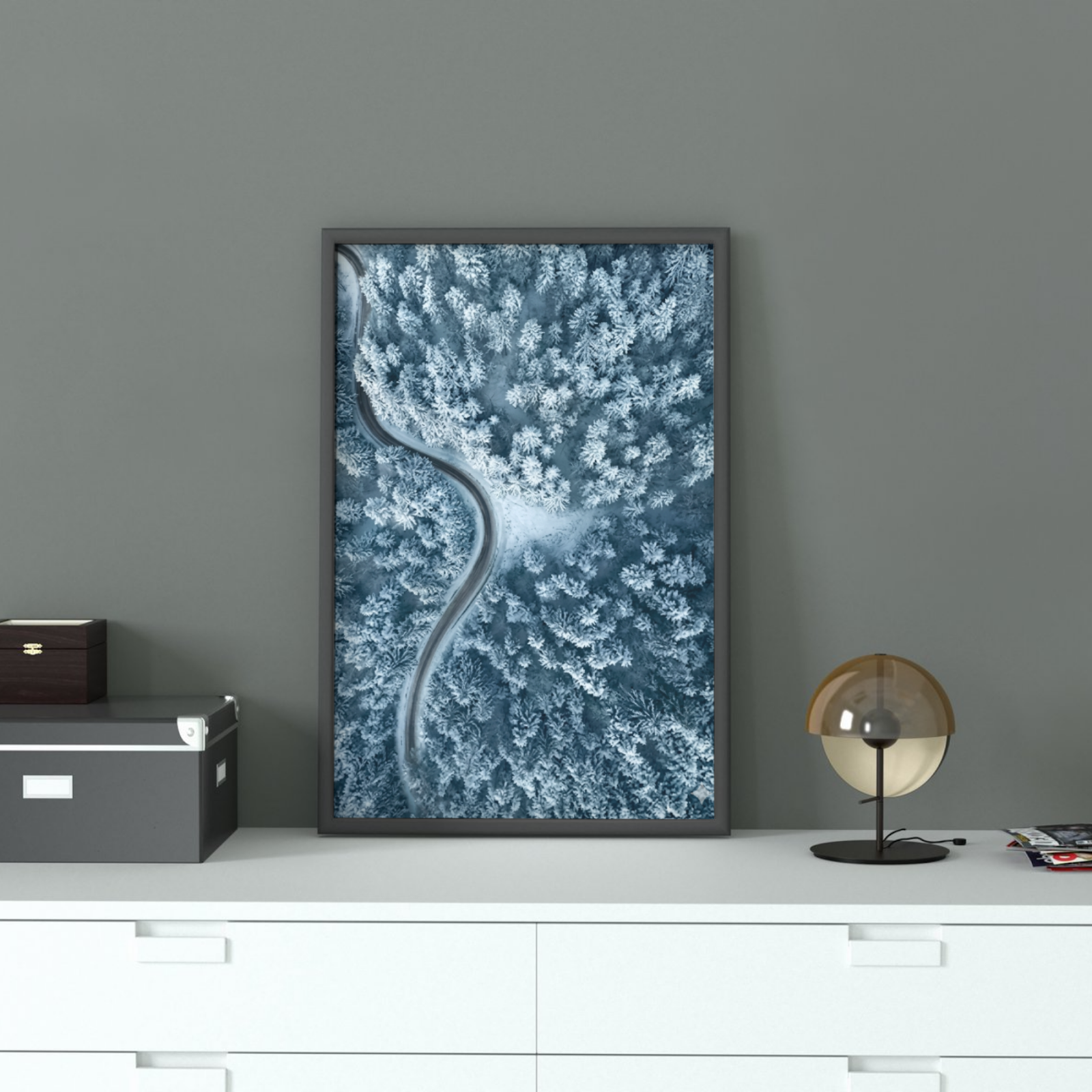 Winter's Quiet Path Snow road Wall Art  - Image 3