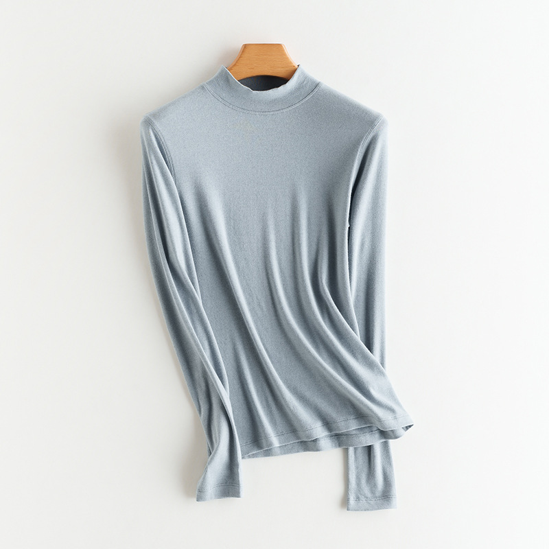 Women's Knitted Undershirt, Cashmere Blend, Various Collars