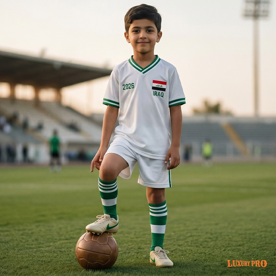 AOP MEG children's folding neck football jersey+MEG children's beach pants