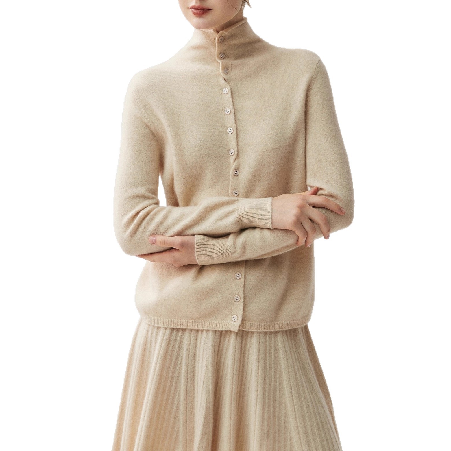 Cardigan with rolled edges, soft texture