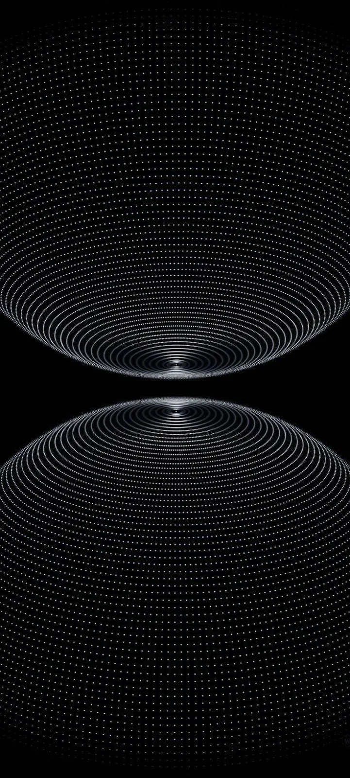 Reflective Geometric Dot Spheres - Generative Abstract Art iPhone Wallpaper (736x1634)